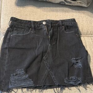 PacSun Black Distressed Mini Skirt